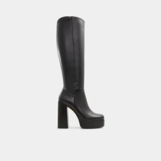 Bottes Albie montant jusqu&rsquo;aux genoux, semelle compensée