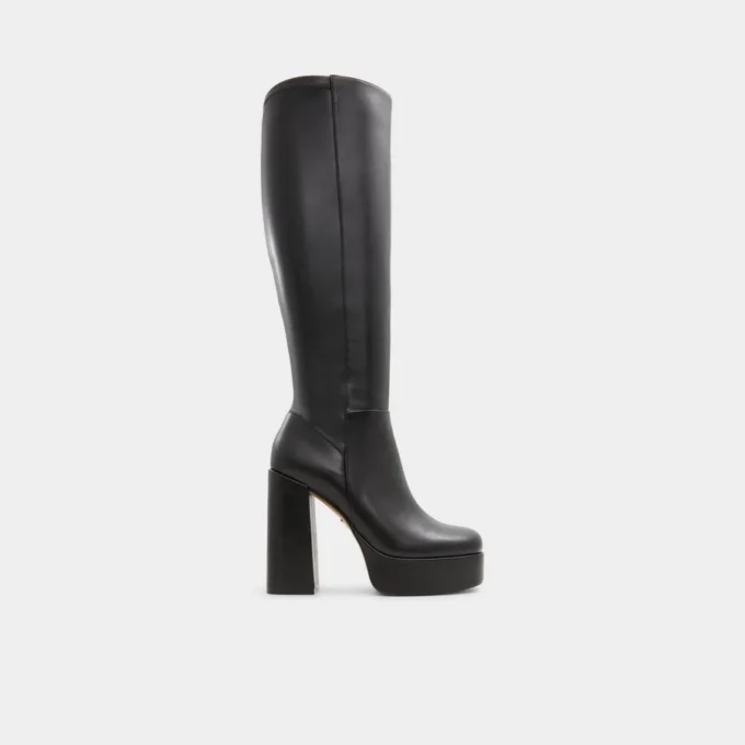 Bottes Albie montant jusqu&rsquo;aux genoux, semelle compensée