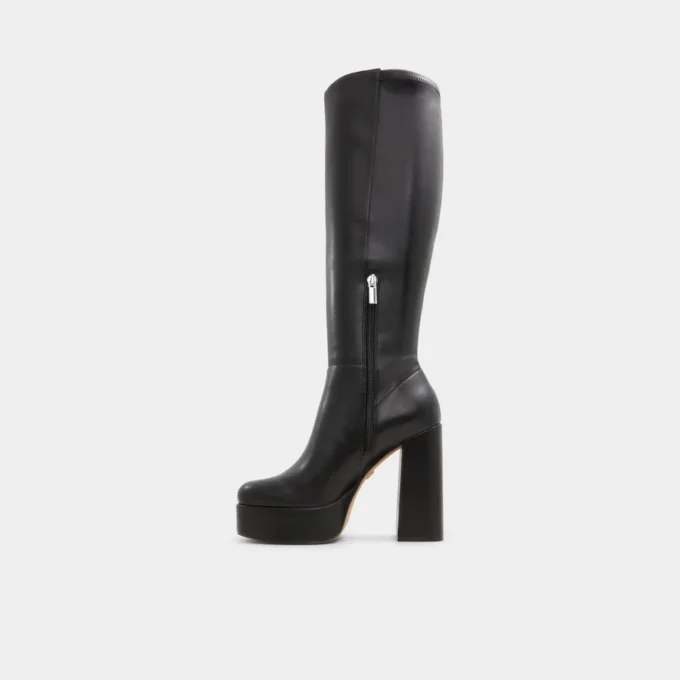 Bottes Albie montant jusqu&rsquo;aux genoux, semelle compensée
