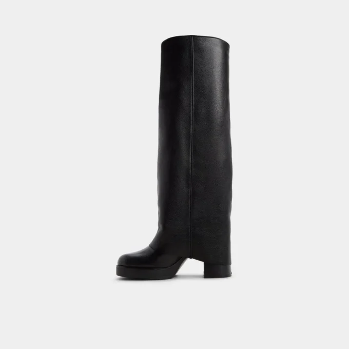 Bottes Maeveh montant jusqu&rsquo;aux genoux, semelle compensée