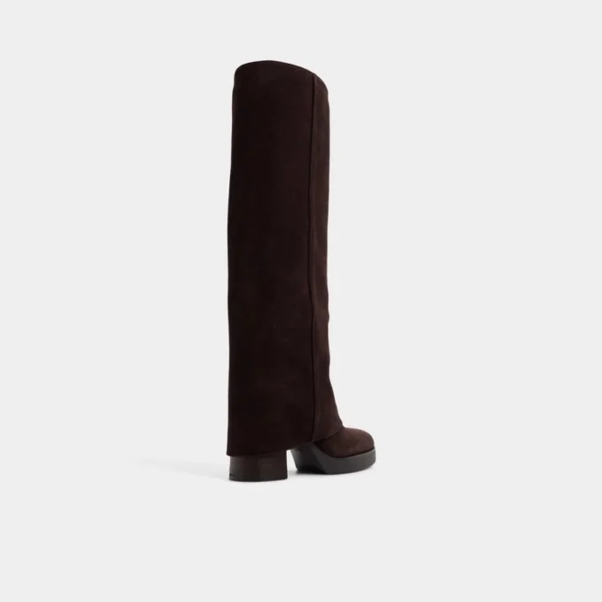 Bottes Maeveh montant jusqu&rsquo;aux genoux, semelle compensée