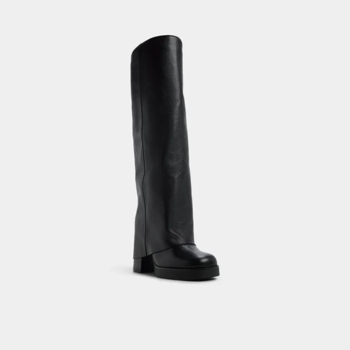 Bottes Maeveh montant jusqu&rsquo;aux genoux, semelle compensée