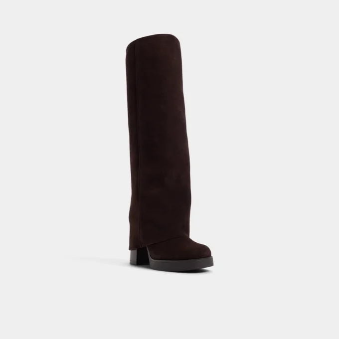 Bottes Maeveh montant jusqu&rsquo;aux genoux, semelle compensée