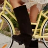 Bottes Maeveh montant jusqu&rsquo;aux genoux, semelle compensée