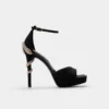 Sandale à talons et lanières Medusa, semelle compensée