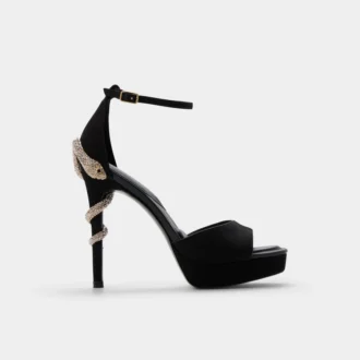 Sandale à talons et lanières Medusa, semelle compensée