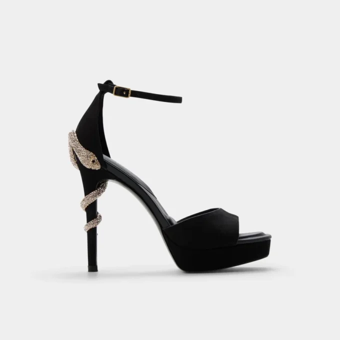 Sandale à talons et lanières Medusa, semelle compensée